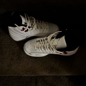 Jordan Kids White and Black Sneakers with Red Accents
